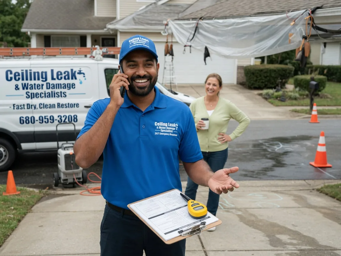 Ceiling Leak Cleanup Dunreith, IN FAQs
